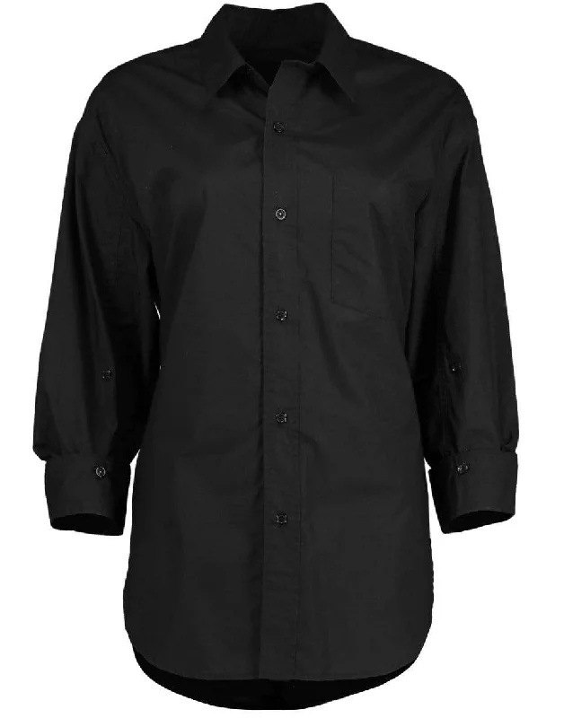 Kayla Long Sleeve Button Down Shirt - Black