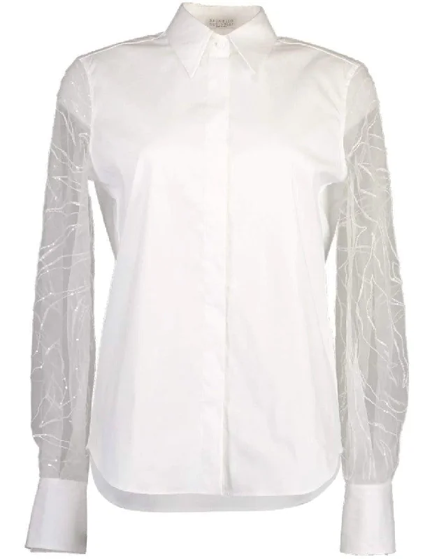 Cotton Poplin Button Up Blouse