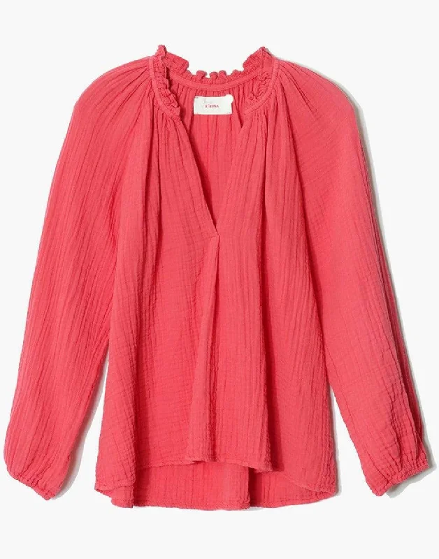 Camila Long Sleeve Top - Rose Coral