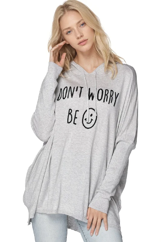 Zen "Reese" Hoodie Pullover - Don't Worry Be Happy Embroidery