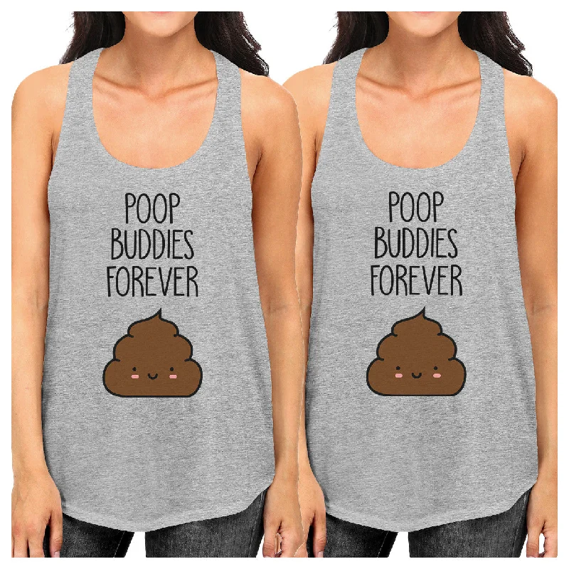 Poop Buddies BFF Matching Grey Tank Tops