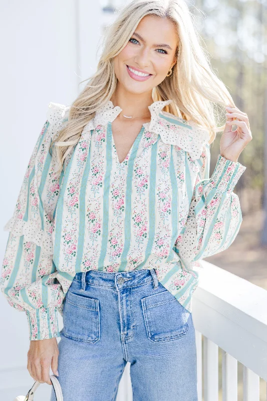 Always Out Green Floral Blouse