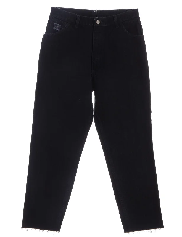 Label Tapered Cropped Jeans