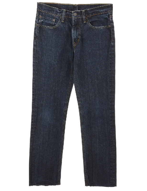 Label Tapered Cropped Jeans