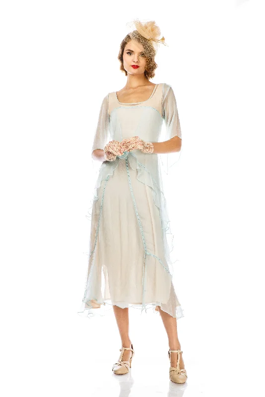 Great Gatsby Party Dress in Nude Mint by Nataya