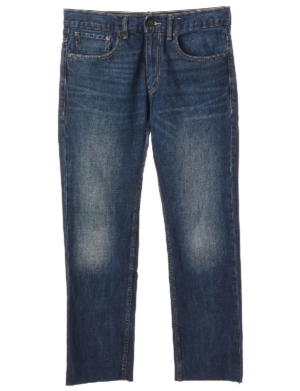 Label Tapered Cropped Jeans