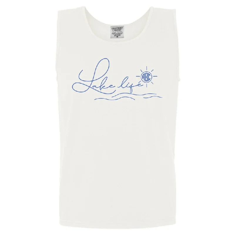 Monogrammed 'Lake Life' Comfort Colors Tank Top