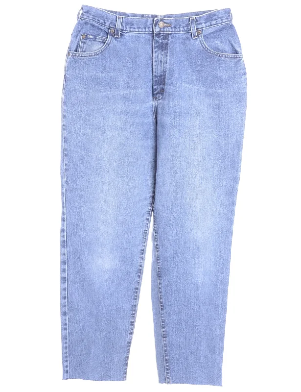 Label Tapered Cropped Jeans