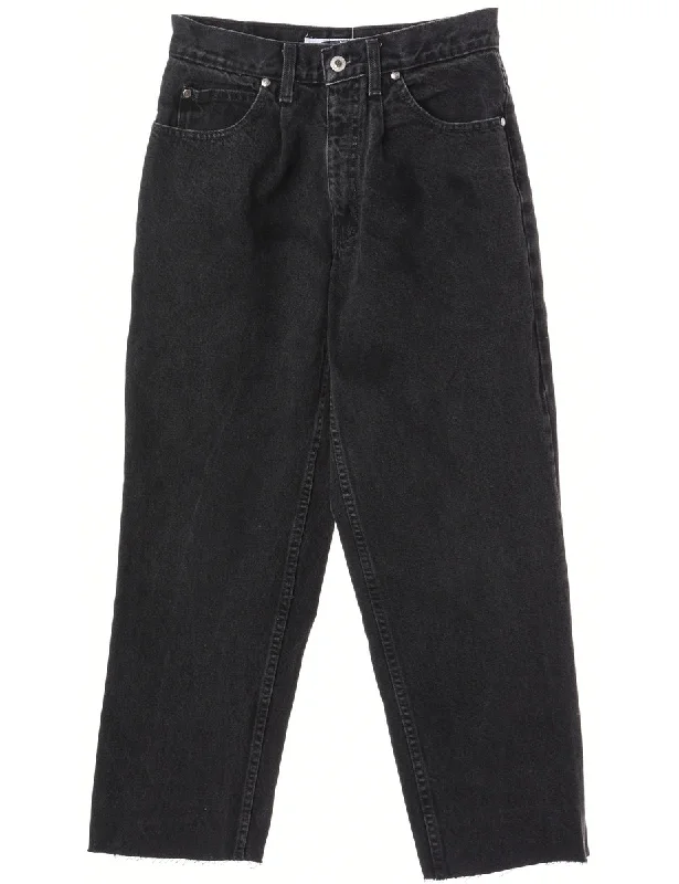 Label Tapered Cropped Jeans