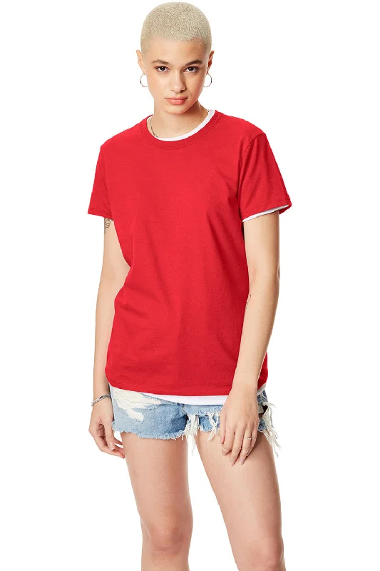 Hanes Womens Nano-T Short Sleeve Crewneck T-Shirt - Athletic Red