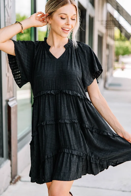 Perfectly You Black Babydoll Dress