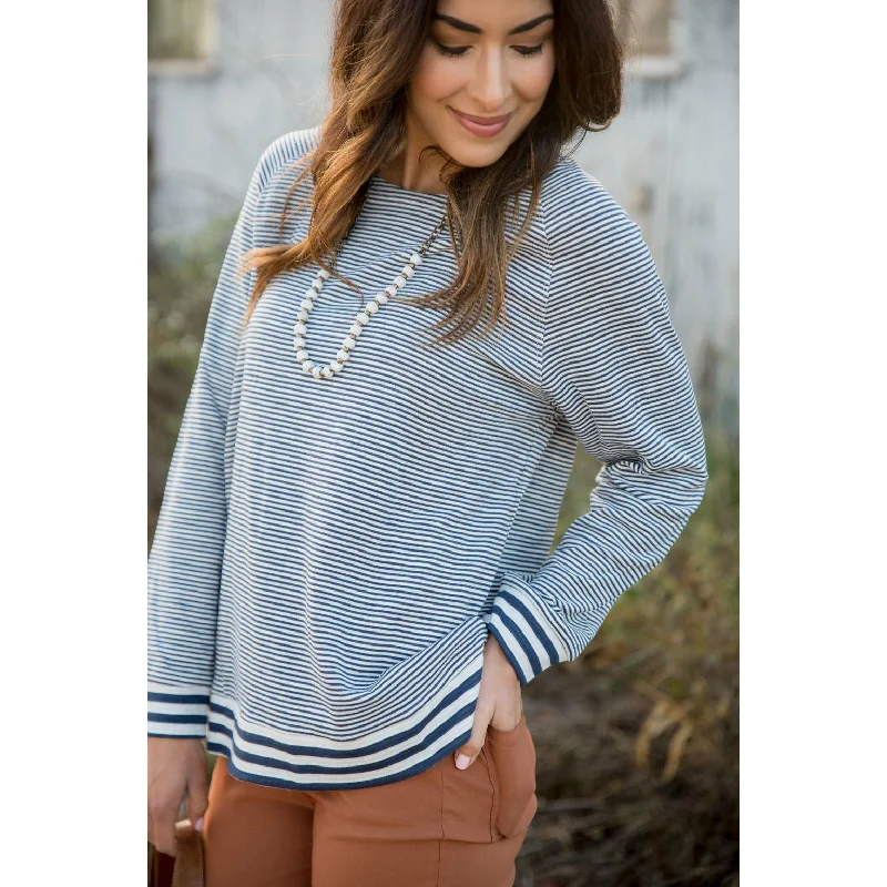 Triple Stripe Trimmed Sweatshirt