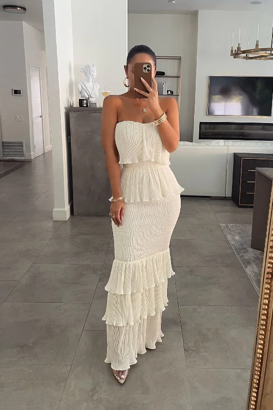 Ivory Casa Blanca Ruffle Dress