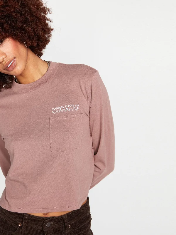 Pocket Dial Long Sleeve Tee - Raisin