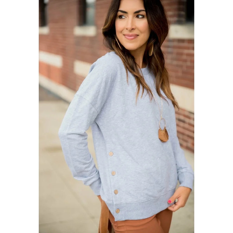 Side Button Sweatshirt