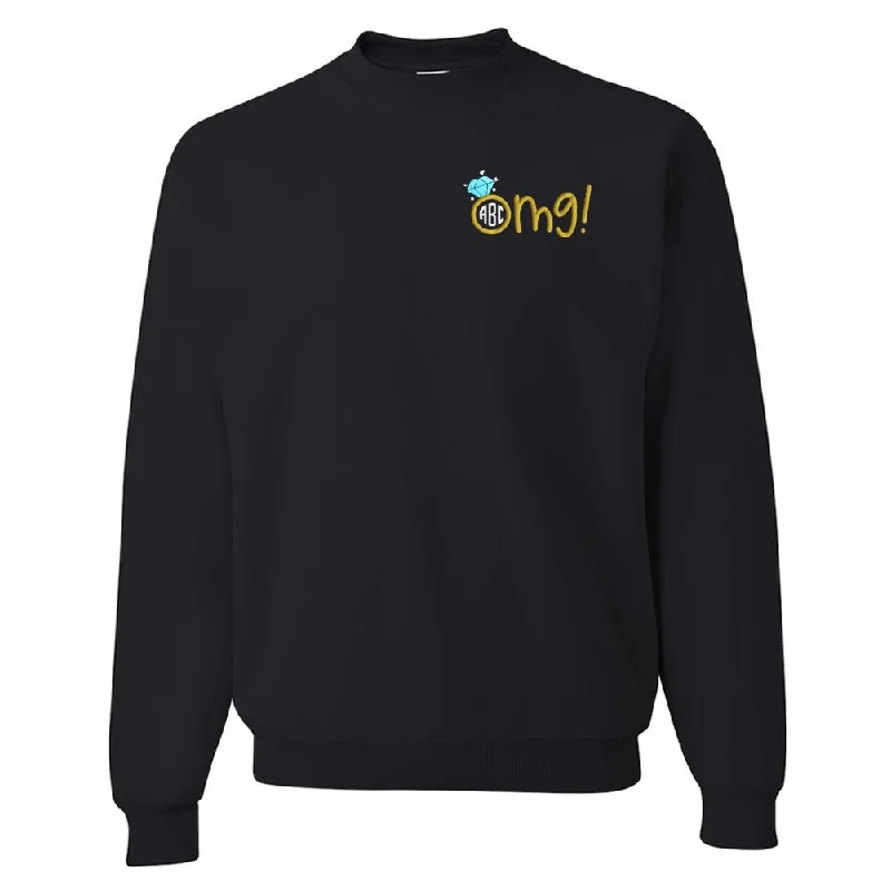 Monogrammed 'OMG! Engagement Ring' Crewneck Sweatshirt