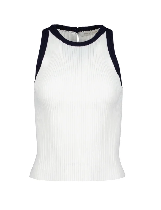 Candace Ribbed Sweater Tank, White