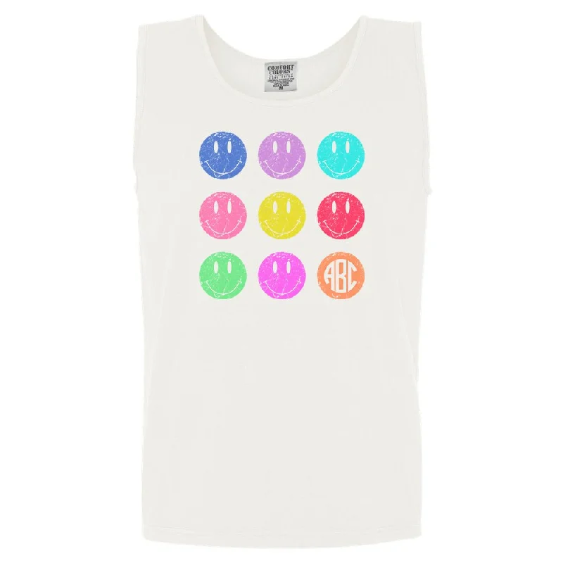 Monogrammed 'Retro Smiley' Comfort Colors Tank Top