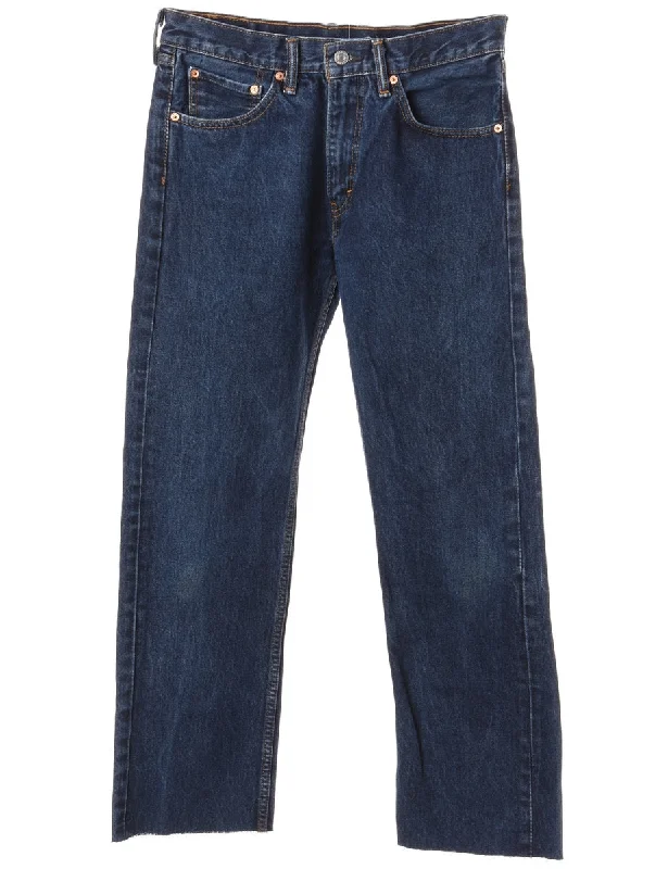 Label Tapered Cropped Jeans