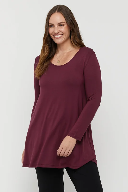 Leanne Tunic - Burgundy Dynamic Women's High - energy